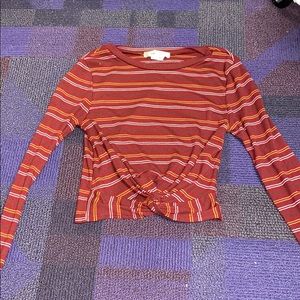 Maroon Crop Long Sleeve